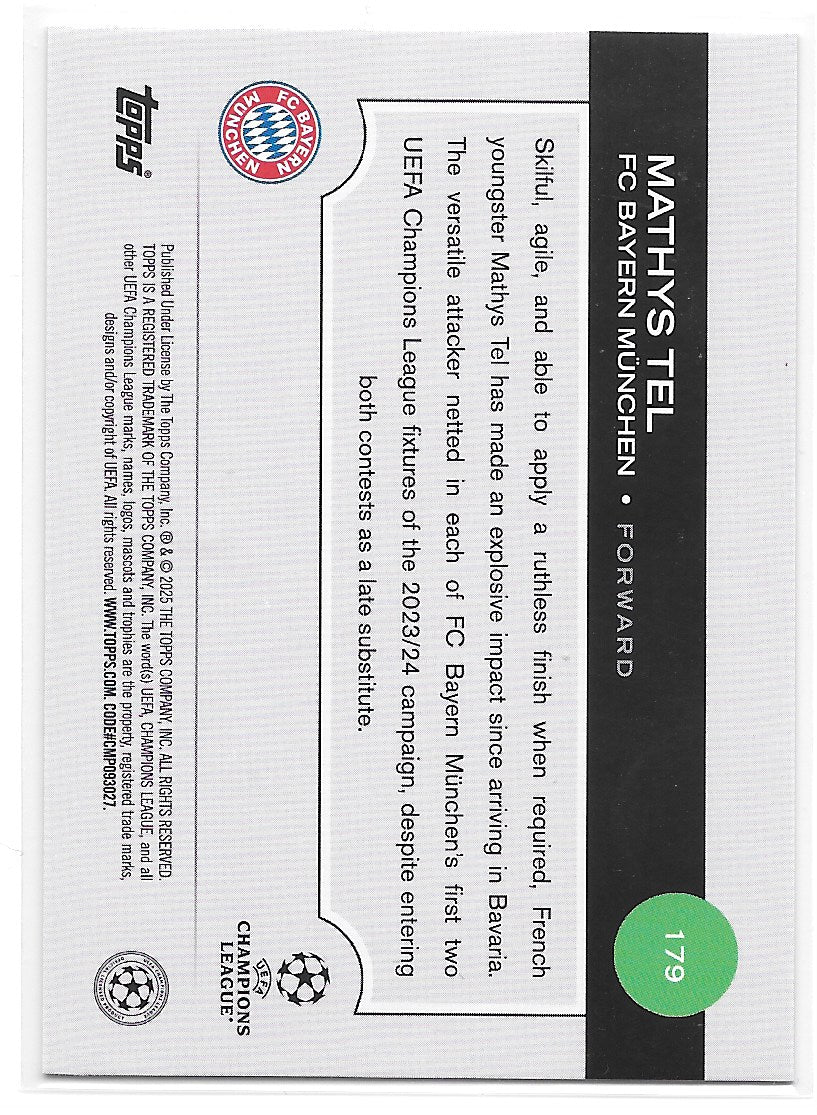 Mathys Tel (FC Bayern Munchen) Purple FlowFractor Topps UCC Flagship 24-25