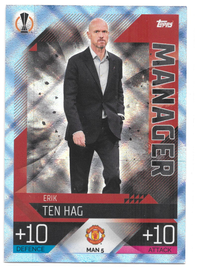 Erik Ten Hag (Manchester United) Crystal Blue Manager Match Attax 2023
