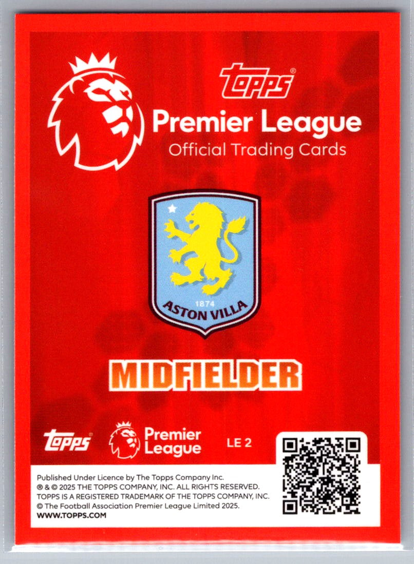 Youri Tielemans (Aston Villa) Limited Edition Topps Premier League 25-26
