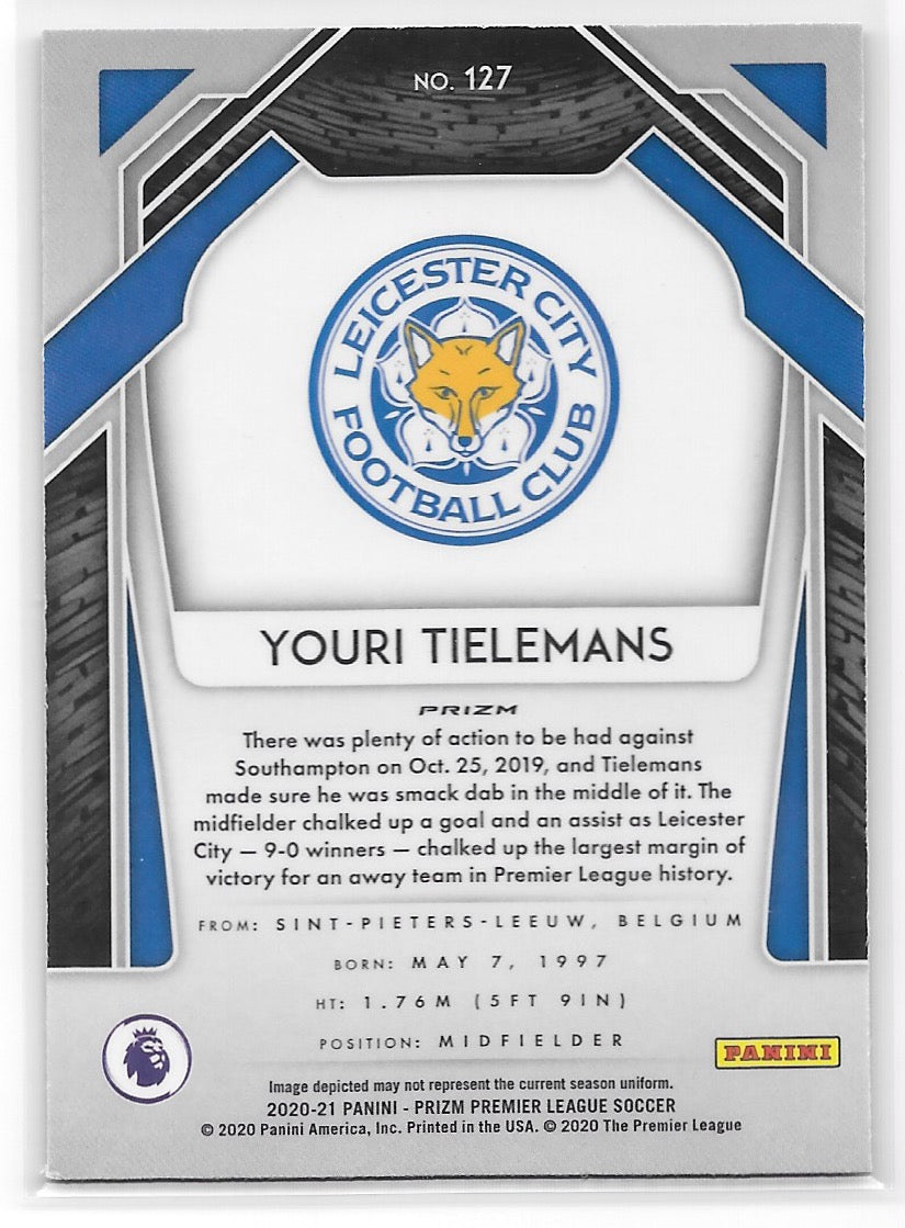 Youri Tielemans (Leicester City) Pink Ice Panini Prizm Premier League 22-23