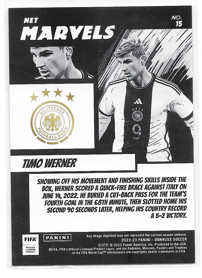 Timo Werner (Germany) Net Marvels Green Panini Donruss FIFA 22-23