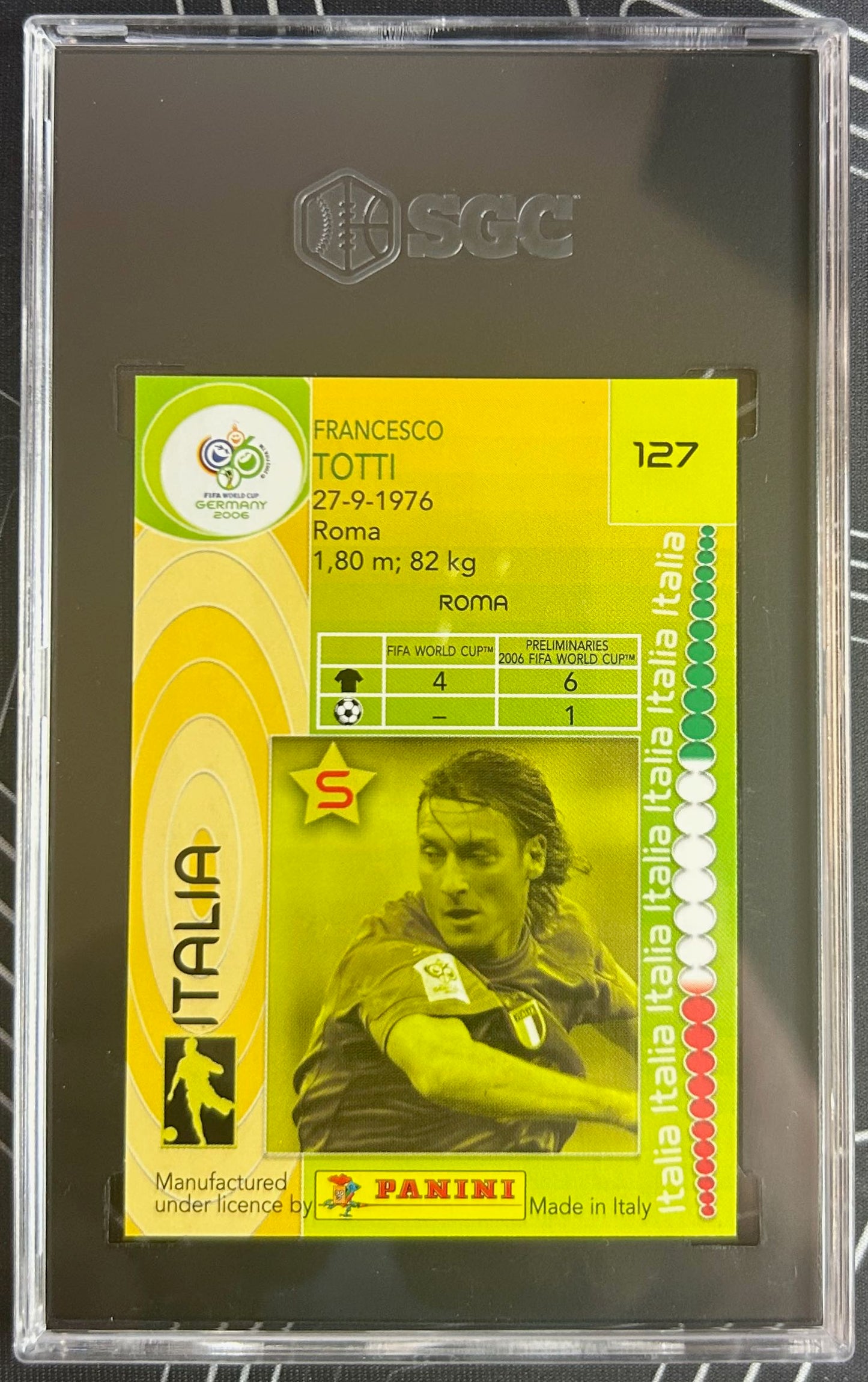 Francesco Totti (Italy) Panini FIFA World Cup Germany 2006 SGC 8.5 Pop 5
