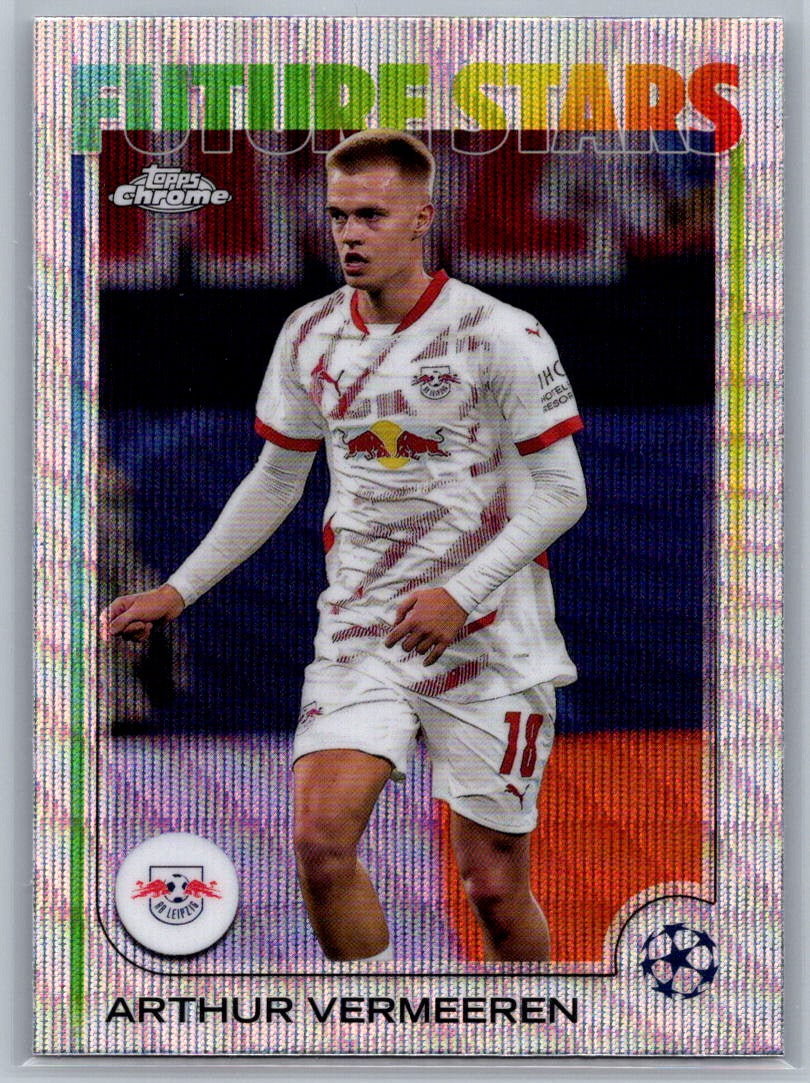 Arthur Vermeeren (RB Leipzig) Wave Refractor Future Stars Topps Chrome UCC 24-25