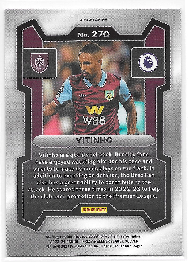 Vitinho (Burnley) Pink Mosaic RC Panini Prizm Premier League 23-24