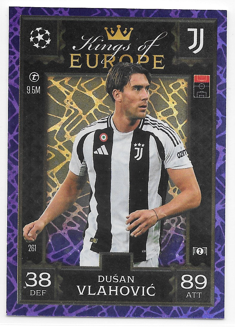Dusan Vlahovic (Juventus) Purple Kings of Europe Topps Match Attax Extra 24-25