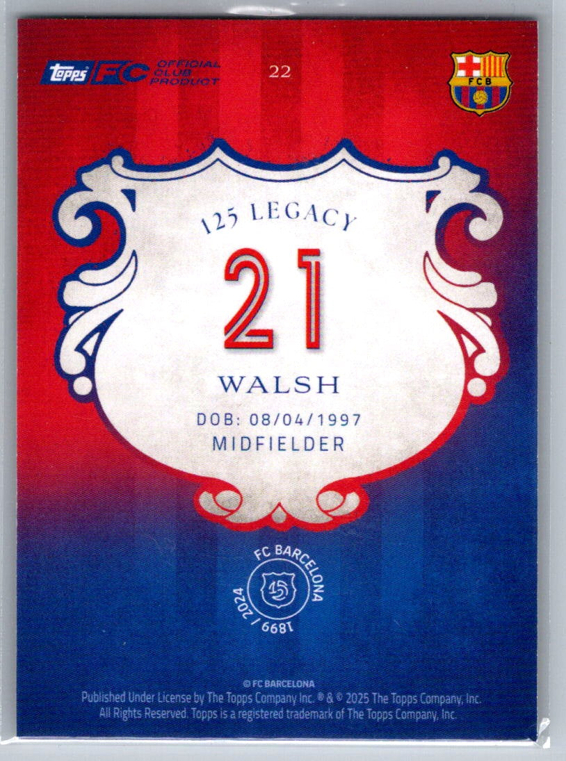 Keira Walsh (FC Barcelona) Green /150 Topps Barcelona 125th Anniversary 24-25