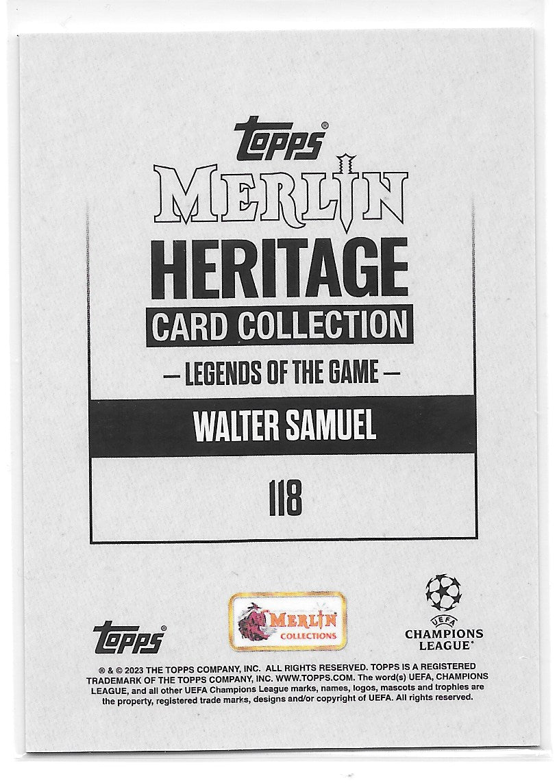 Walter Samuel (FC Inter Milan) Legends /49 Topps Merlin Heritage UCC 23-24