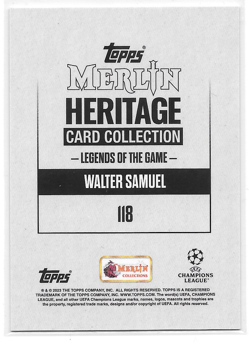 Walter Samuel (FC Inter Milan) Legends /99 Topps Merlin Heritage UCC 23-24