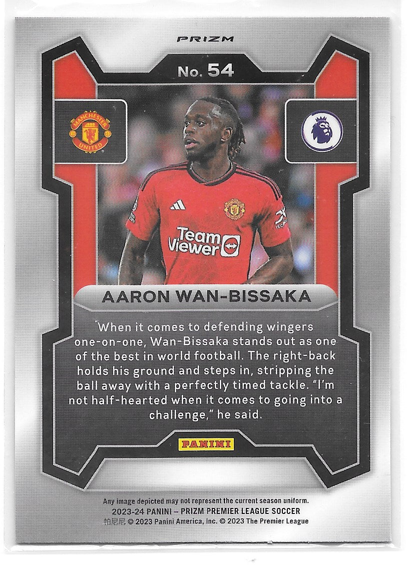 Aaron Wan-Bissaka (Manchester United) Red White & Blue Choice Panini Prizm Premier League 23-24