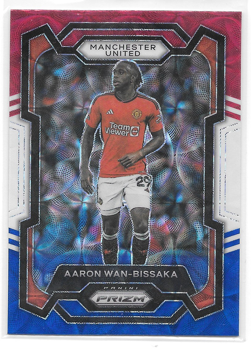 Aaron Wan-Bissaka (Manchester United) Red White & Blue Choice Panini Prizm Premier League 23-24