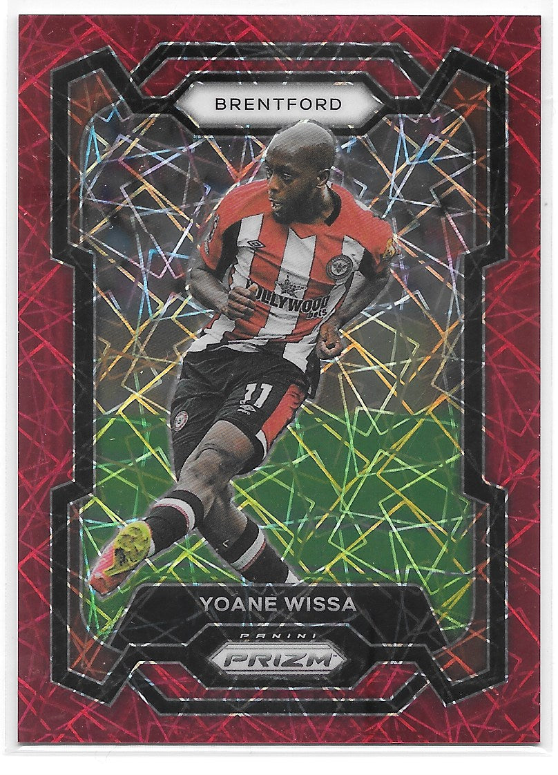 Yoane Wissa (Brentford FC) Red Lazer Prizm /49 Panini Prizm Premier League 23-24