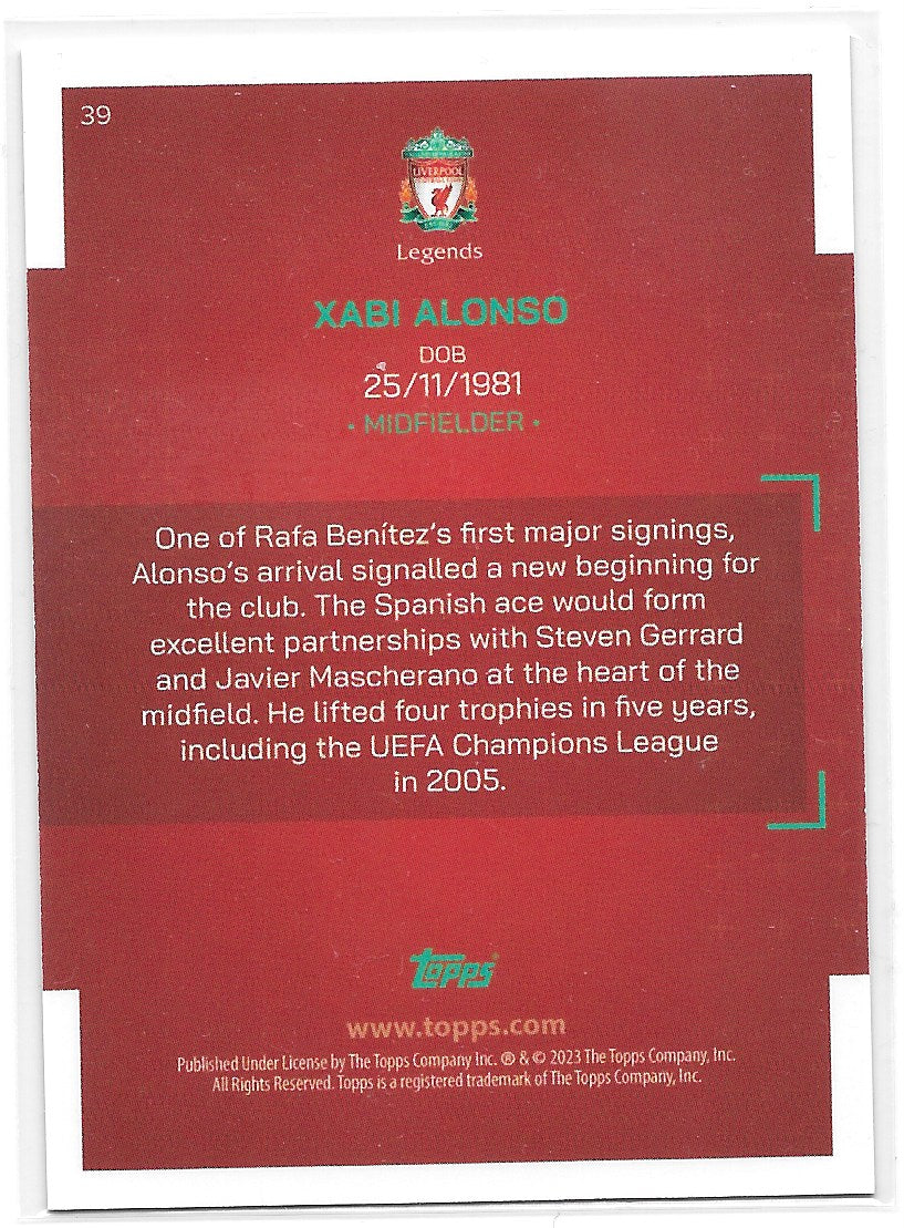 Xabi Alonso (Liverpool FC) YNWA Icy Foil Topps Liverpool Team Set 22-23
