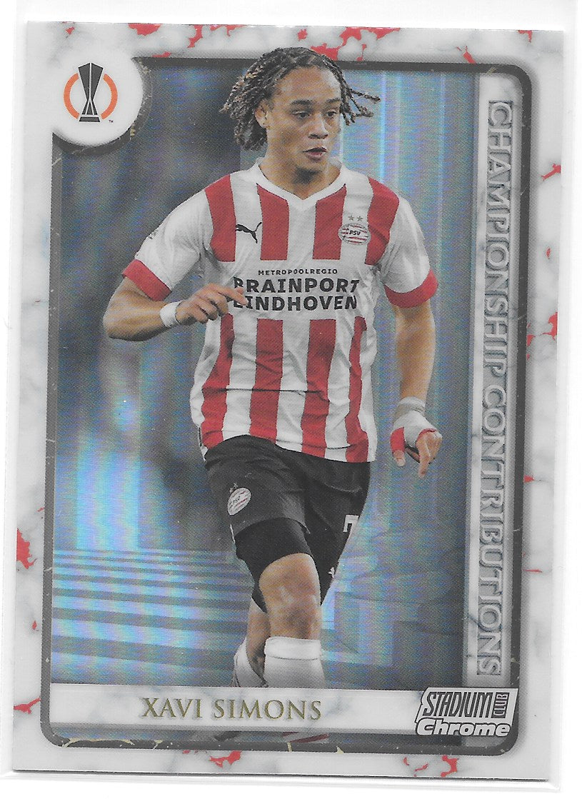 Xavi Simons (PSV Eindhoven) Championship Contributions Topps Stadium Club Chrome 22-23
