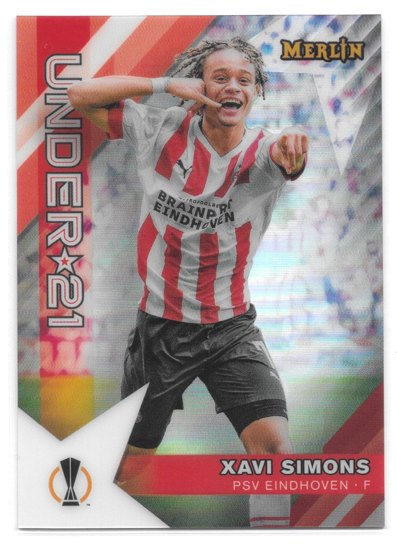 Xavi Simons (PSV Eindhoven) Under 21 Stars Topps Merlin Chrome UCC 22-23