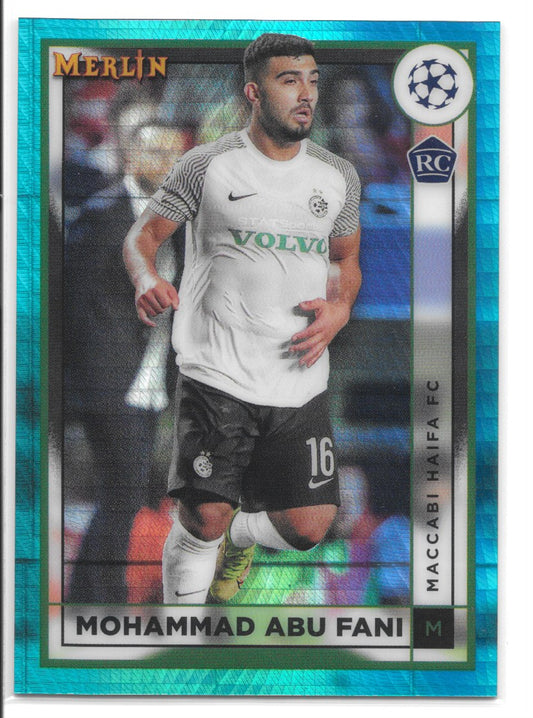 Mohammad Abu Fani (Maccabi Haifa FC) Aqua Prism Refractor RC Topps Merlin Chrome UCC 22-23