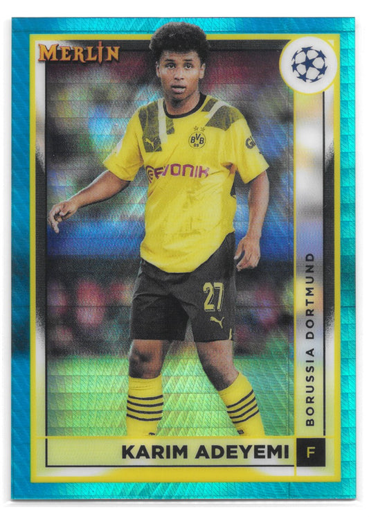 Karim Adeyemi (Borussia Dortmund) Aqua Prism Refractor Topps Merlin Chrome UCC 22-23