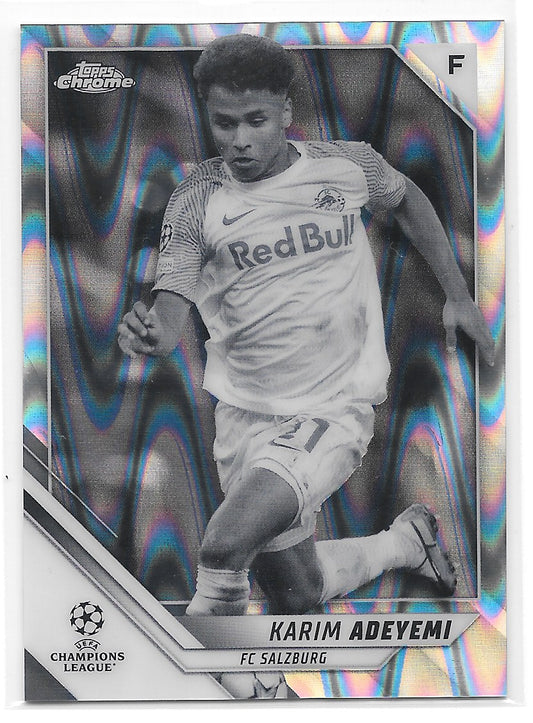 Karim Adeyemi (FC Salzburg) Black & White Ray Wave Topps Chrome UCL 21-22