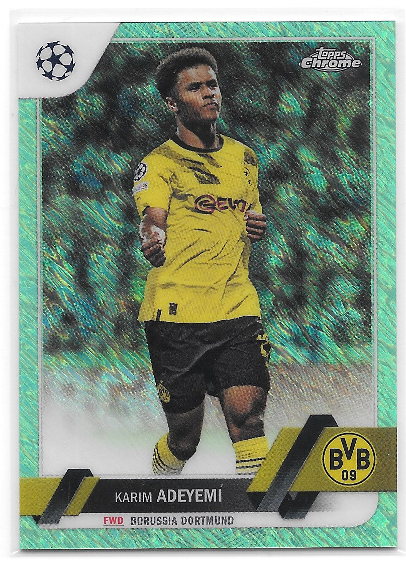 Karim Adeyemi (Borussia Dortmund) Neon Green Shimmer /399 Topps Chrome UEFA Club Competitions 22-23