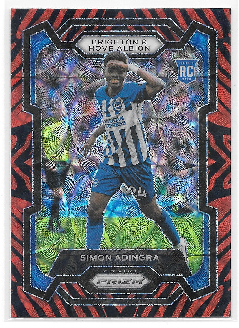 Simon Adingra (Brighton & Hove Albion) Tiger Stripe Choice RC Panini Prizm Premier League 23-24