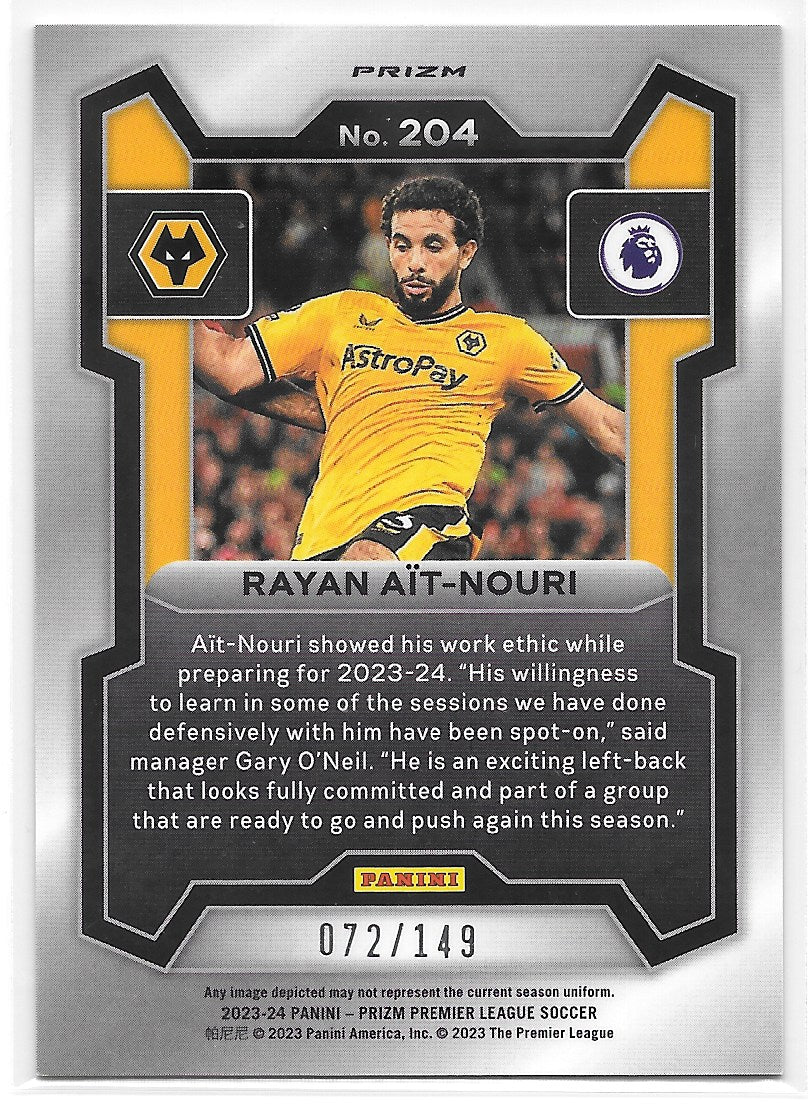 Rayan Ait-Nouri (Wolverhampton Wanderers) Pink Breakaway /149 Panini Prizm Premier League 23-24