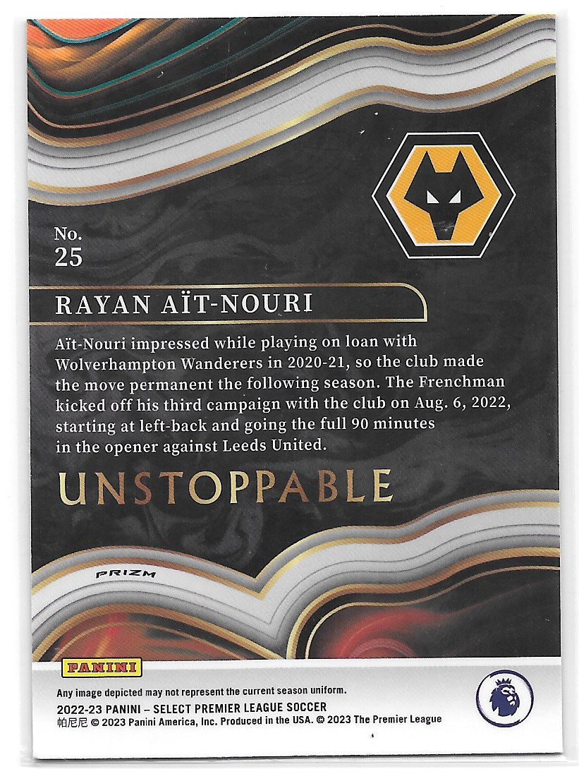 Rayan Ait-Nouri (Wolverhampton Wanderers) Unstoppable Panini Select Premier League 22-23