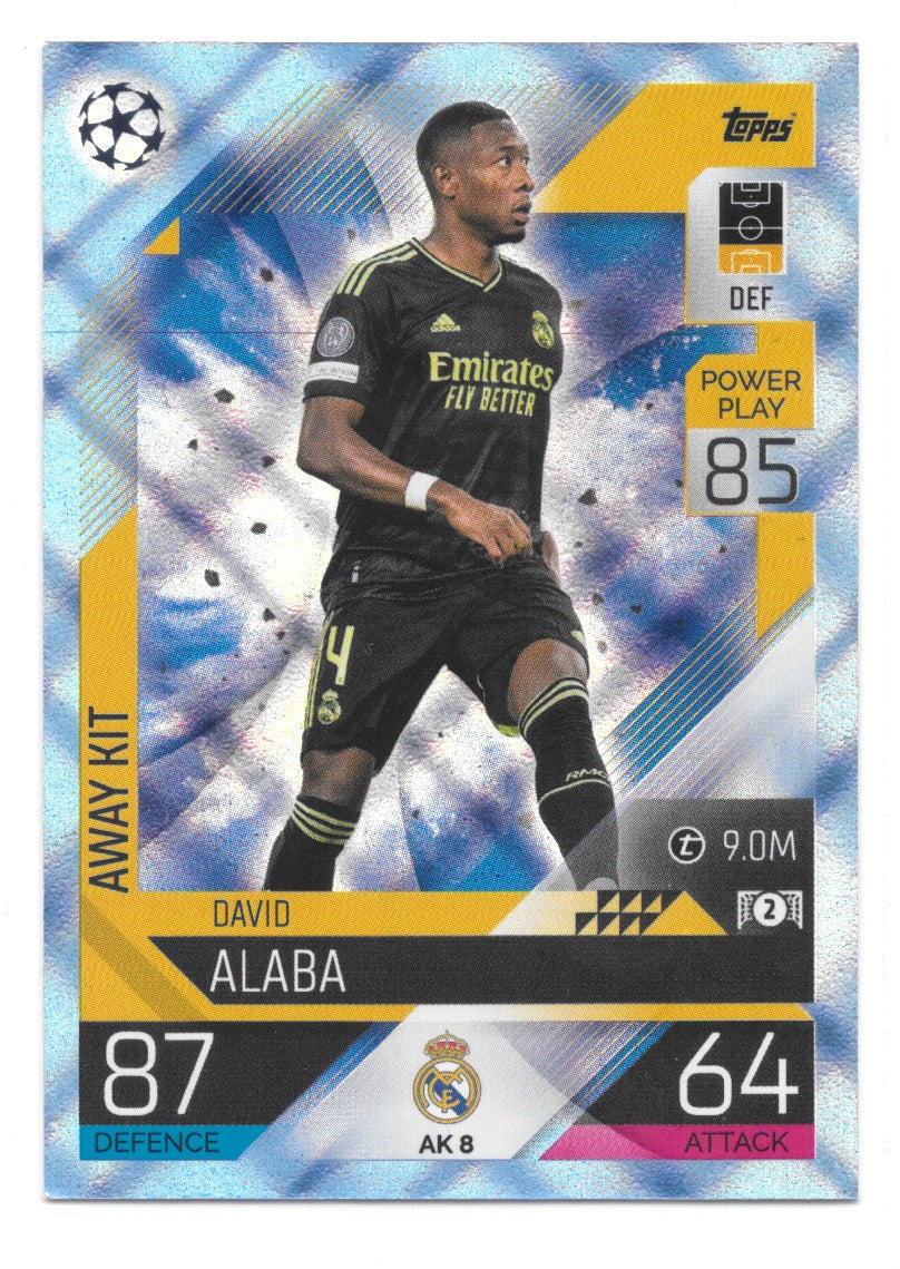 David Alaba (Real Madrid CF) Crystal Blue Away Kit Match Attax 2023 ...