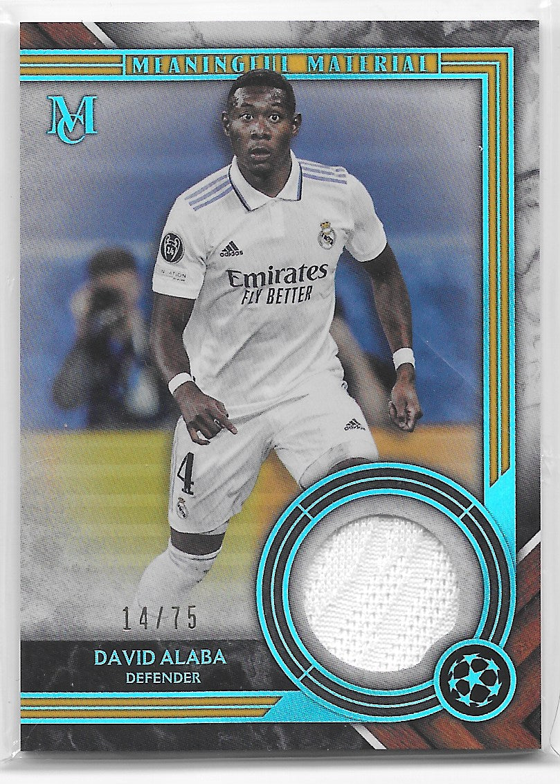 David Alaba (Real Madrid CF) Meaningful Material Relic Sapphire /75 Topps Museum Collection UEFA CL 22-23