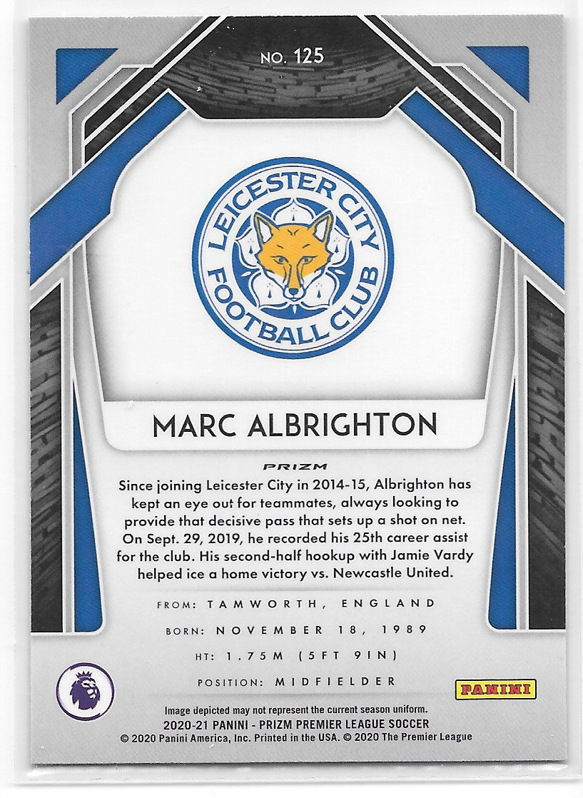 Marc Albrighton (Leicester City) Pink Ice Panini Prizm Premier League 20-21