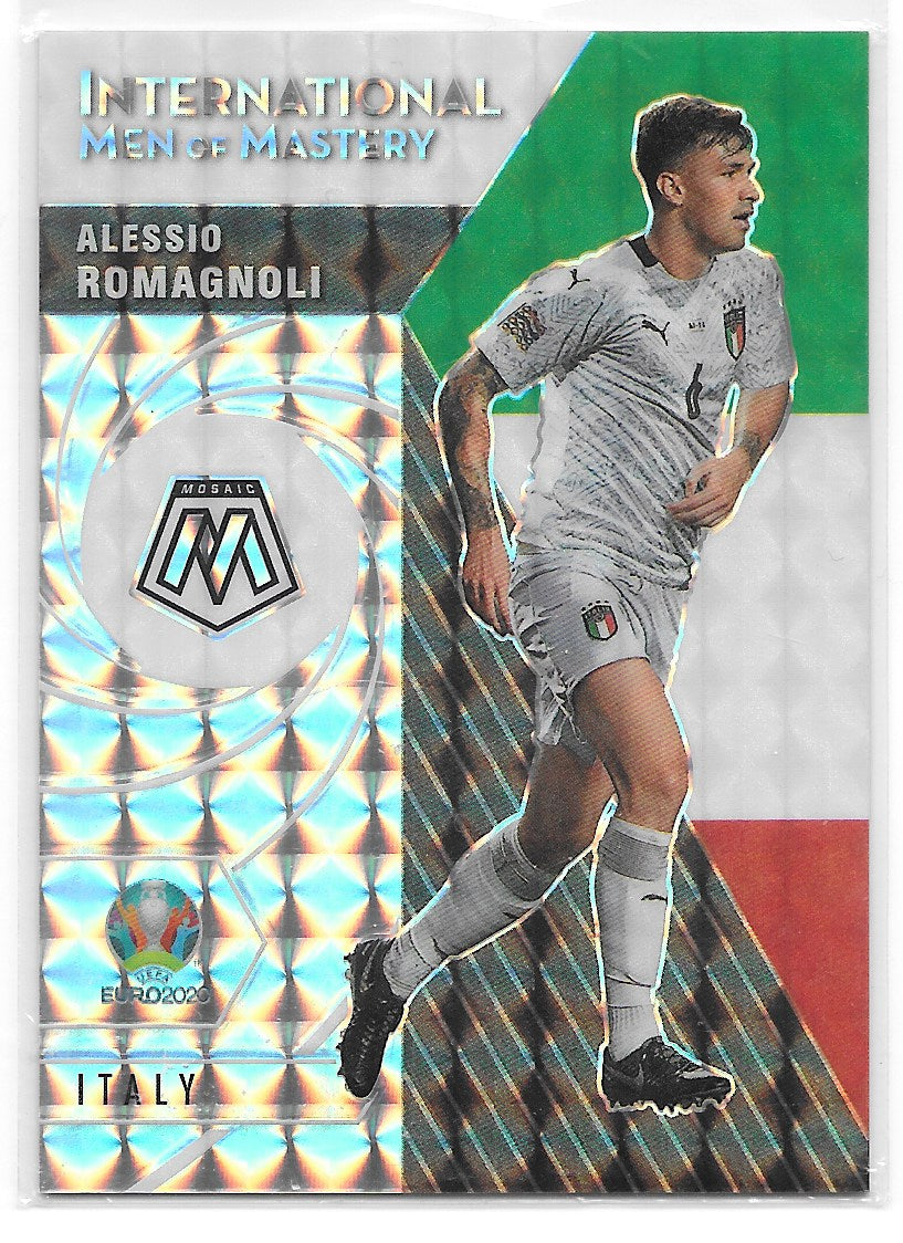 Alessio Romagnoli (Italy) International Men of Mastery White /25 Panini Mosaic UEFA Euro 2020