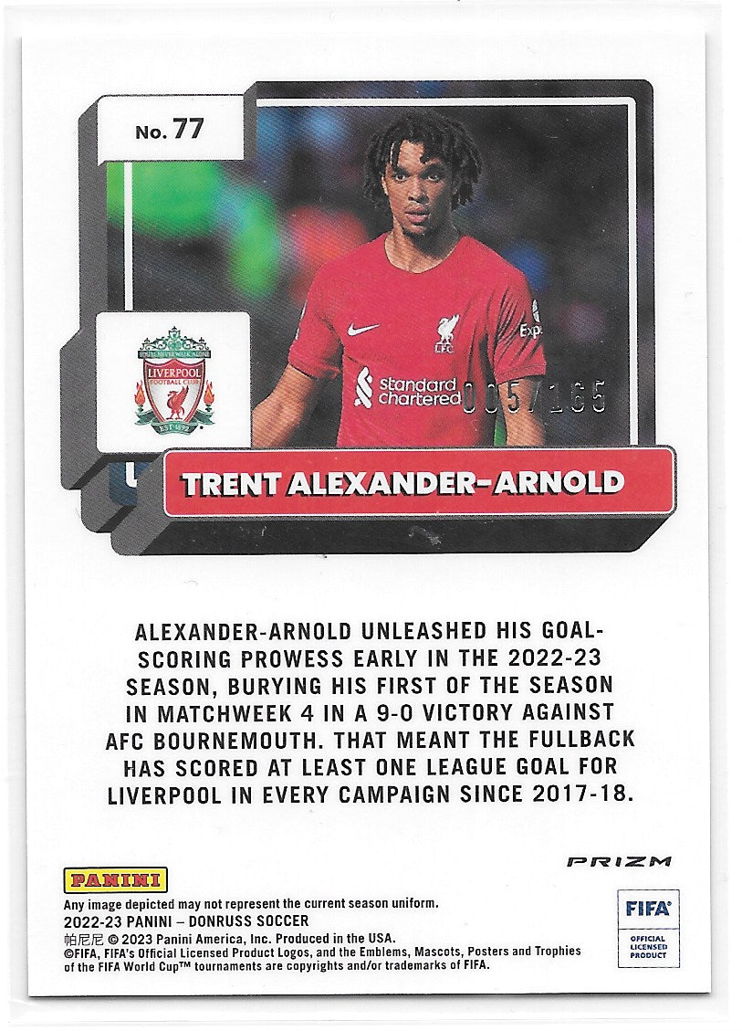 Trent Alexander-Arnold (Liverpool FC) Optic Red /165 Panini Donruss FIFA 22-23