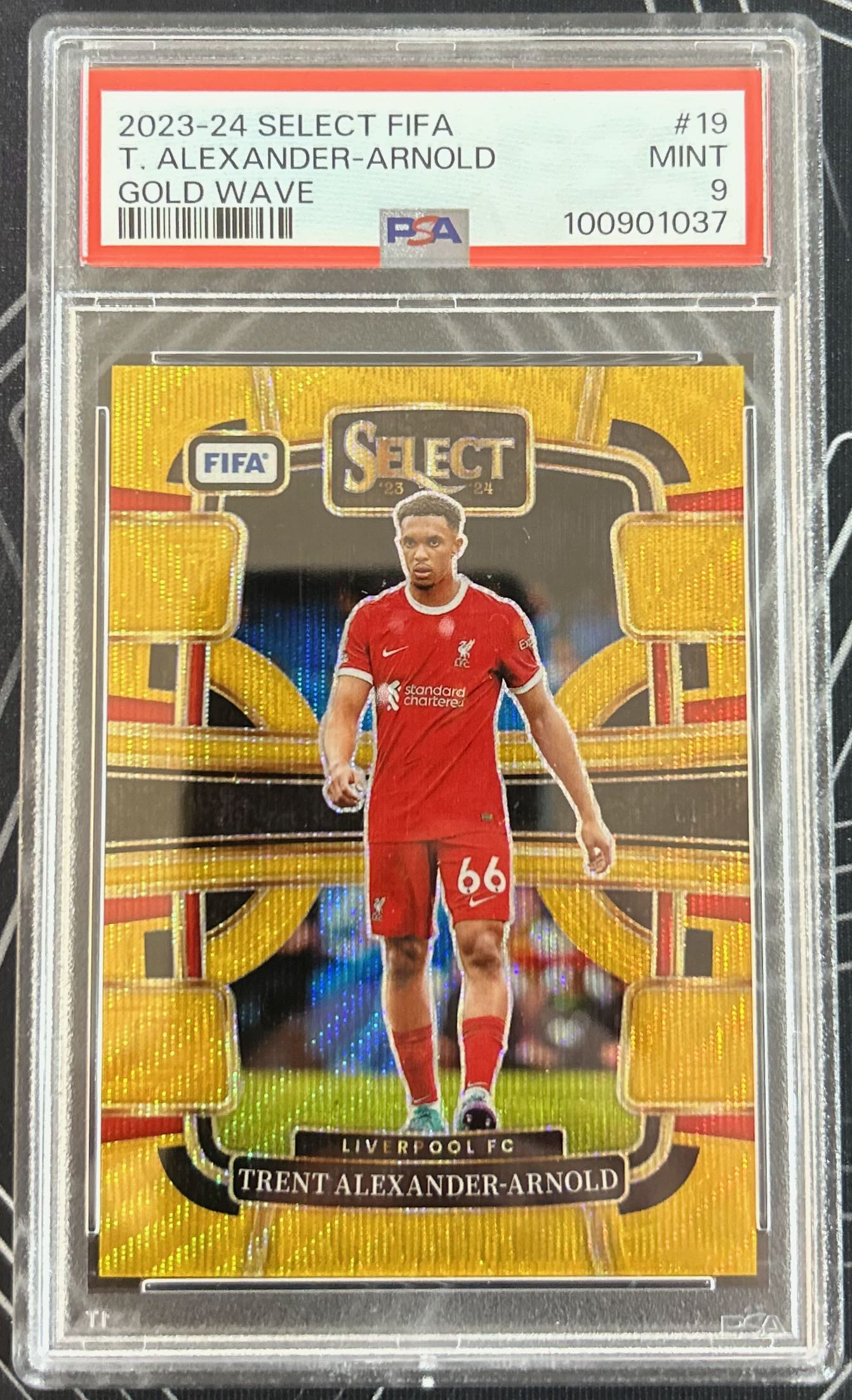 Trent Alexander-Arnold (Liverpool FC) Terrace Gold Wave /10 Panini Select FIFA 23-24 PSA 9 Pop 1