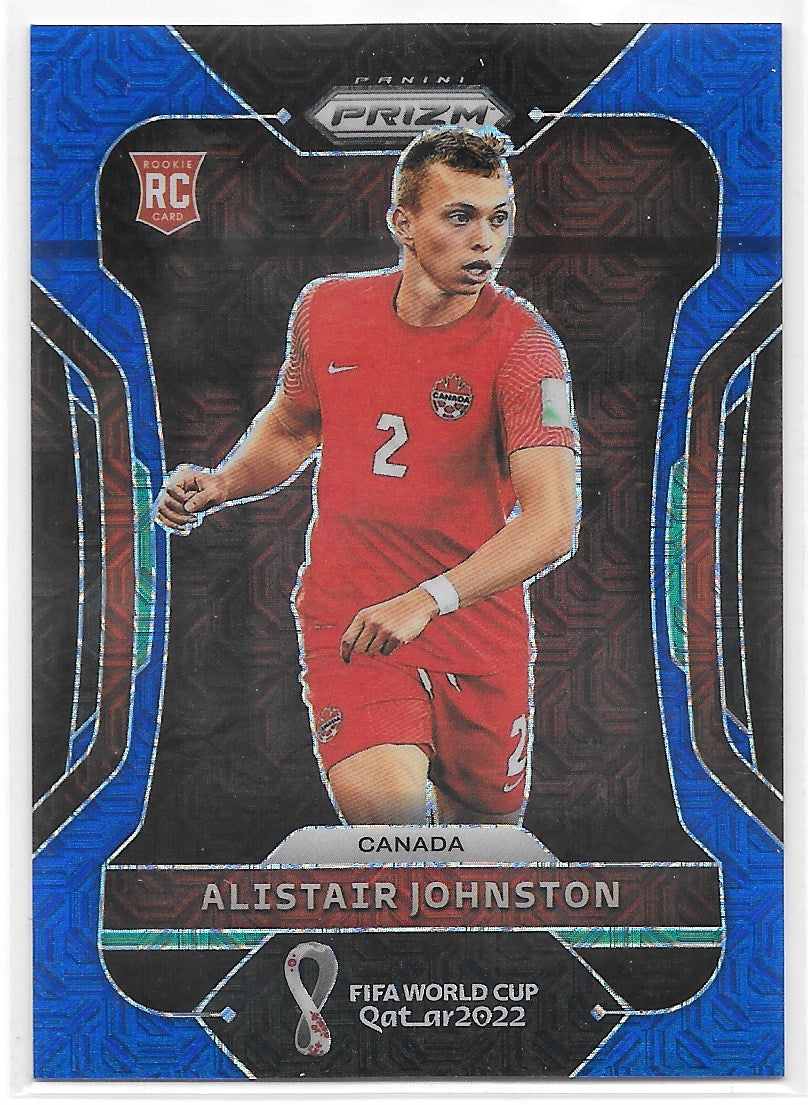Alistair Johnston (Canada) Blue Mojo /75 RC Panini Prizm FIFA World Cup Qatar 2022