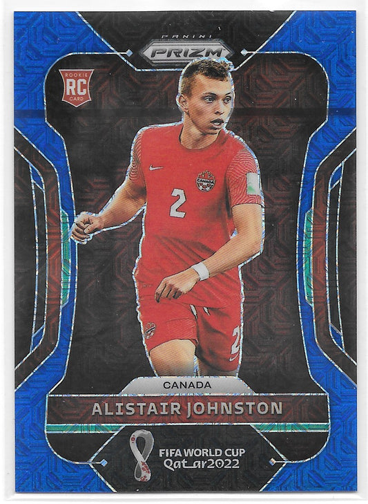 Alistair Johnston (Canada) Blue Mojo /75 RC Panini Prizm FIFA World Cup Qatar 2022
