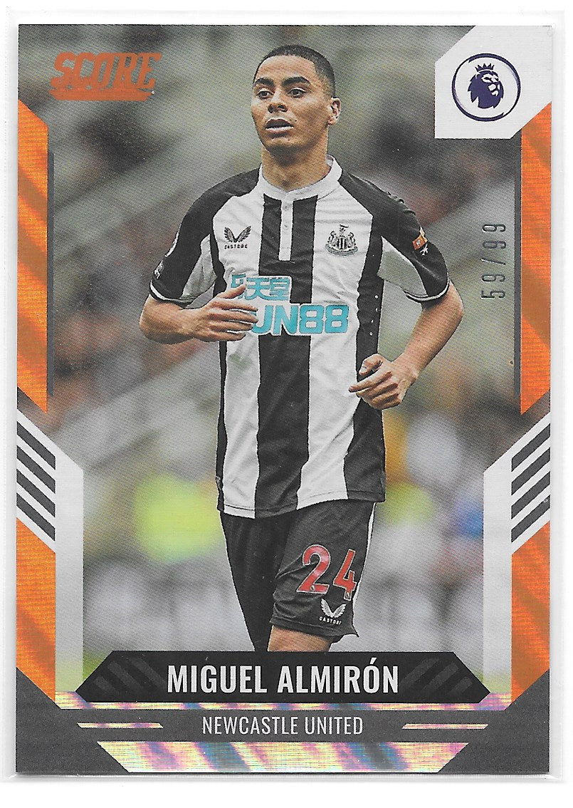 Miguel Almirón (Newcastle United) Orange Laser /99 Panini Score Premier League 21-22