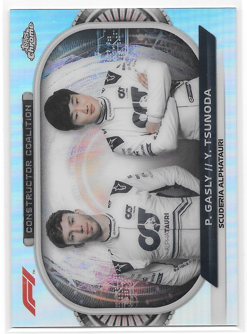 Scuderia AlphaTauri (Gasly & Tsunoda) Constructor Coalition Refractor Topps Chrome Formula 1 2022