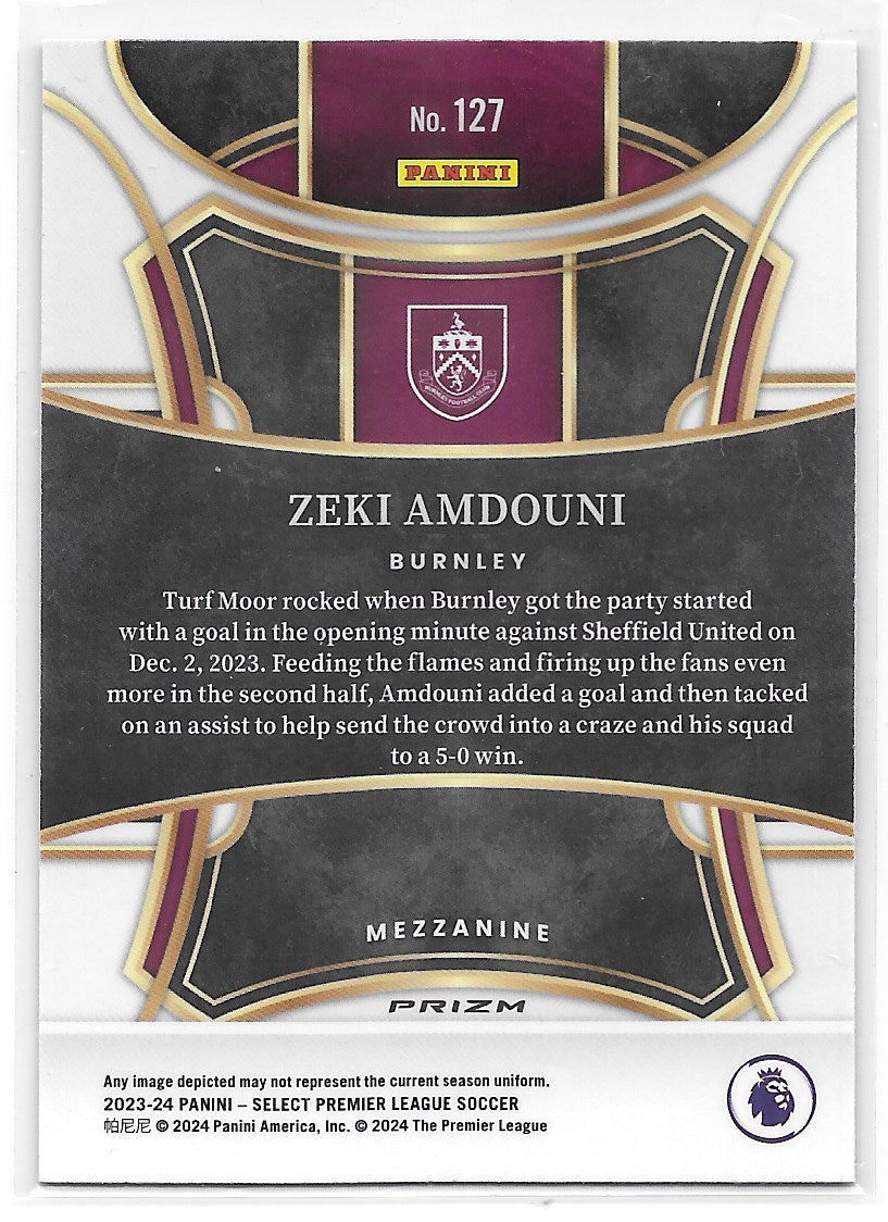 Zeki Amdouni (Burnley) Mezzanine Red Panini Select Premier League 23-24