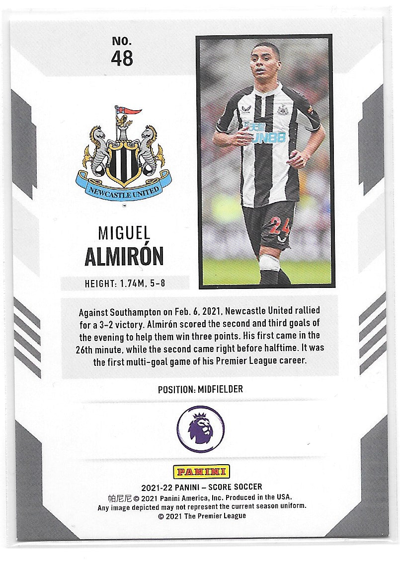 Miguel Almirón (Newcastle United) Orange Laser /99 Panini Score Premier League 21-22