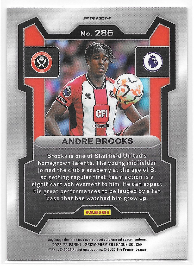 Andre Brooks (Sheffield United) Pink Mosaic RC Panini Prizm Premier League 23-24