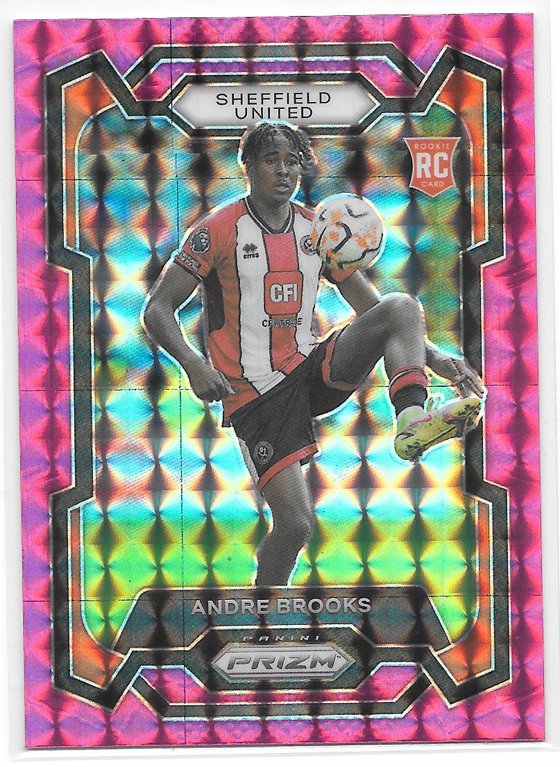 Andre Brooks (Sheffield United) Pink Mosaic RC Panini Prizm Premier League 23-24