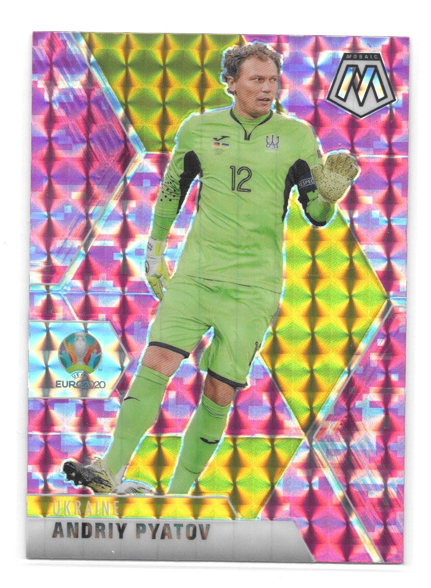 Andriy Pyatov (Ukraine) Camo Pink Panini Mosaic UEFA Euro 2020