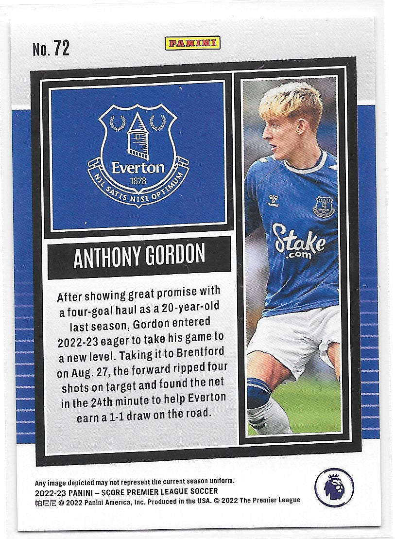 Anthony Gordon (Everton) Pink Swirl /45 Panini Score Premier League 22-23