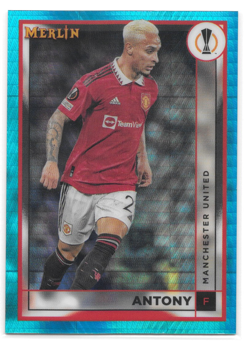 Antony (Manchester United) Aqua Prism Refractor Topps Merlin Chrome UCC 22-23