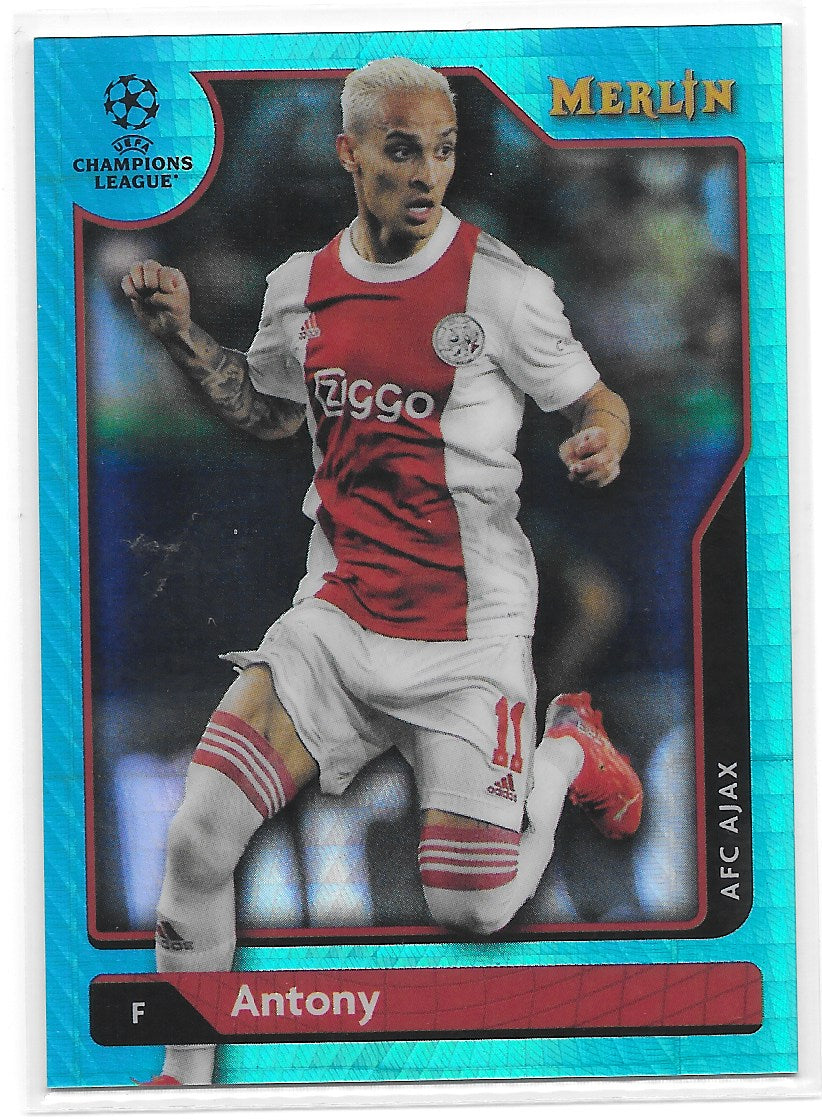 Antony (AFC Ajax) Aqua Prism Refractor Topps Merlin Chrome 21-22