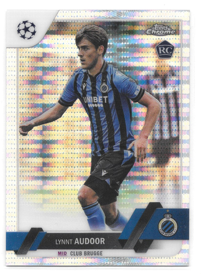 Lynnt Audoor (Club Brugge) Pulsar Refractor RC Topps Chrome UCC 22-23