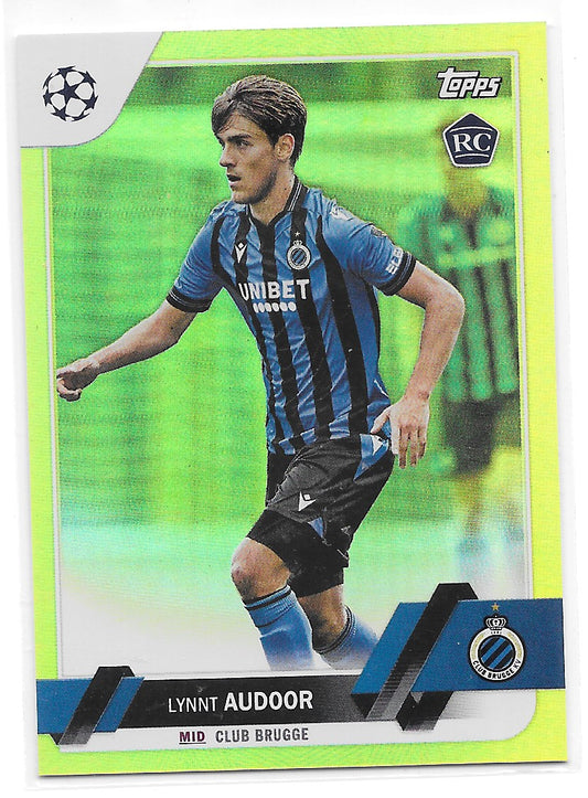 Lynnt Audoor (Club Brugge) Yellow Foil /299 RC Topps UCC Flagship 22-23