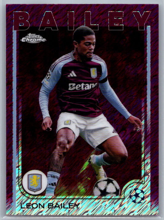 Leon Bailey (Aston Villa) Magenta Shimmer Topps Chrome UCC 24-25