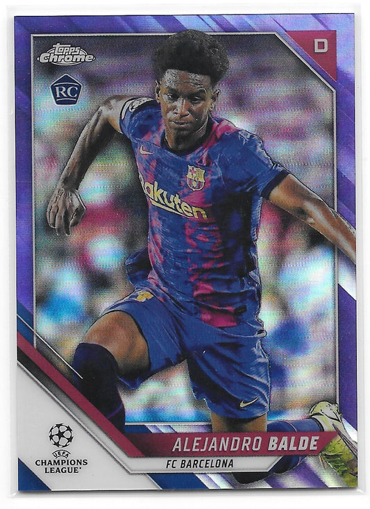 Alejandro Balde (FC Barcelona) Purple Refractor /250 RC Topps Chrome UCL 21-22