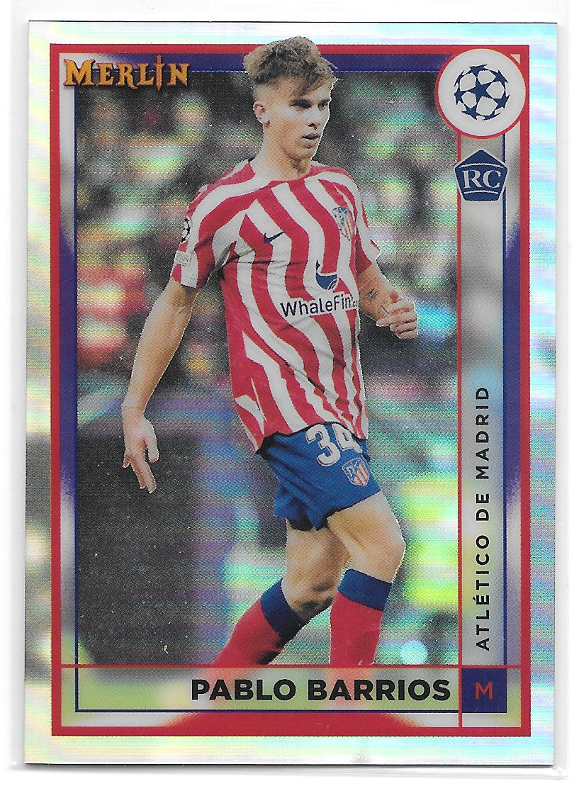 Pablo Barrios (Atletico de Madrid) Refractor RC Topps Merlin Chrome UCC 22-23