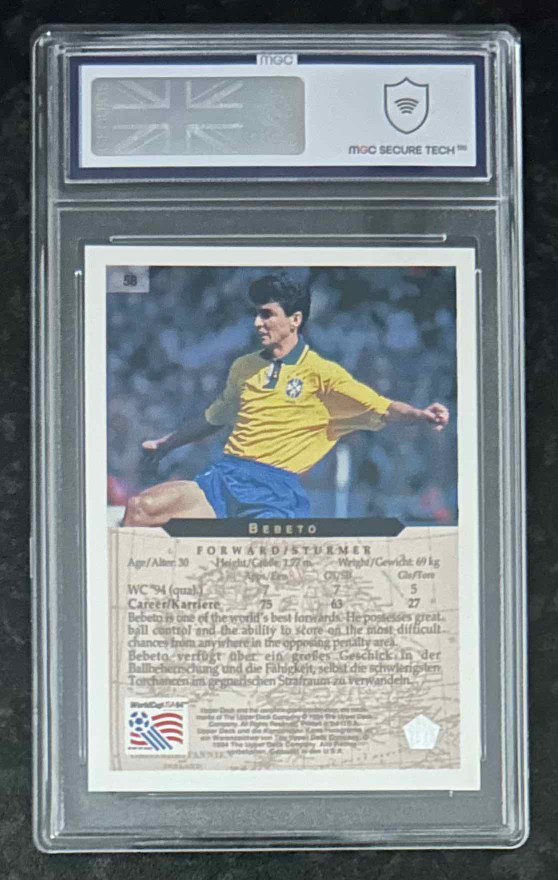 Bebeto (Brasil) Upper Deck FIFA World Cup USA 1994 MGC 8