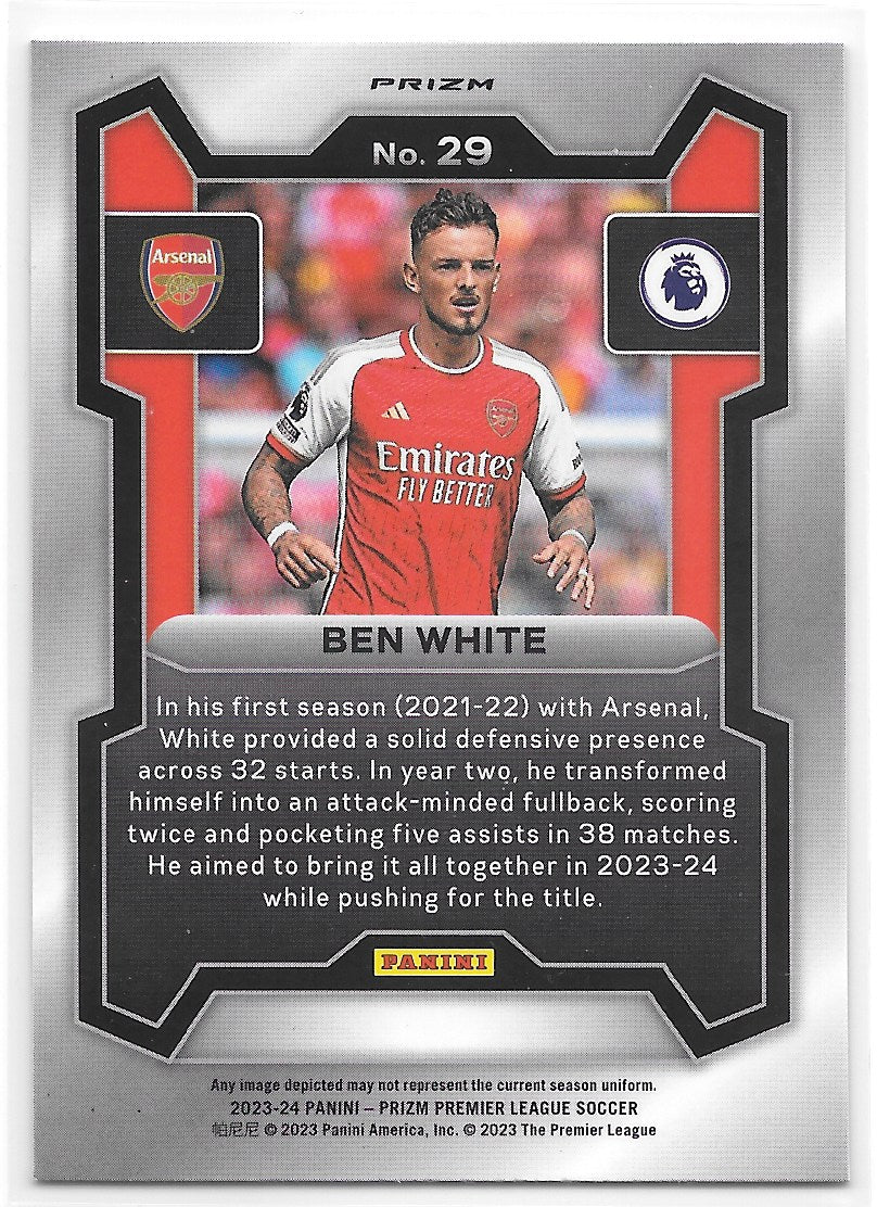 Ben White (Arsenal FC) Pink Mosaic Panini Prizm Premier League 23-24